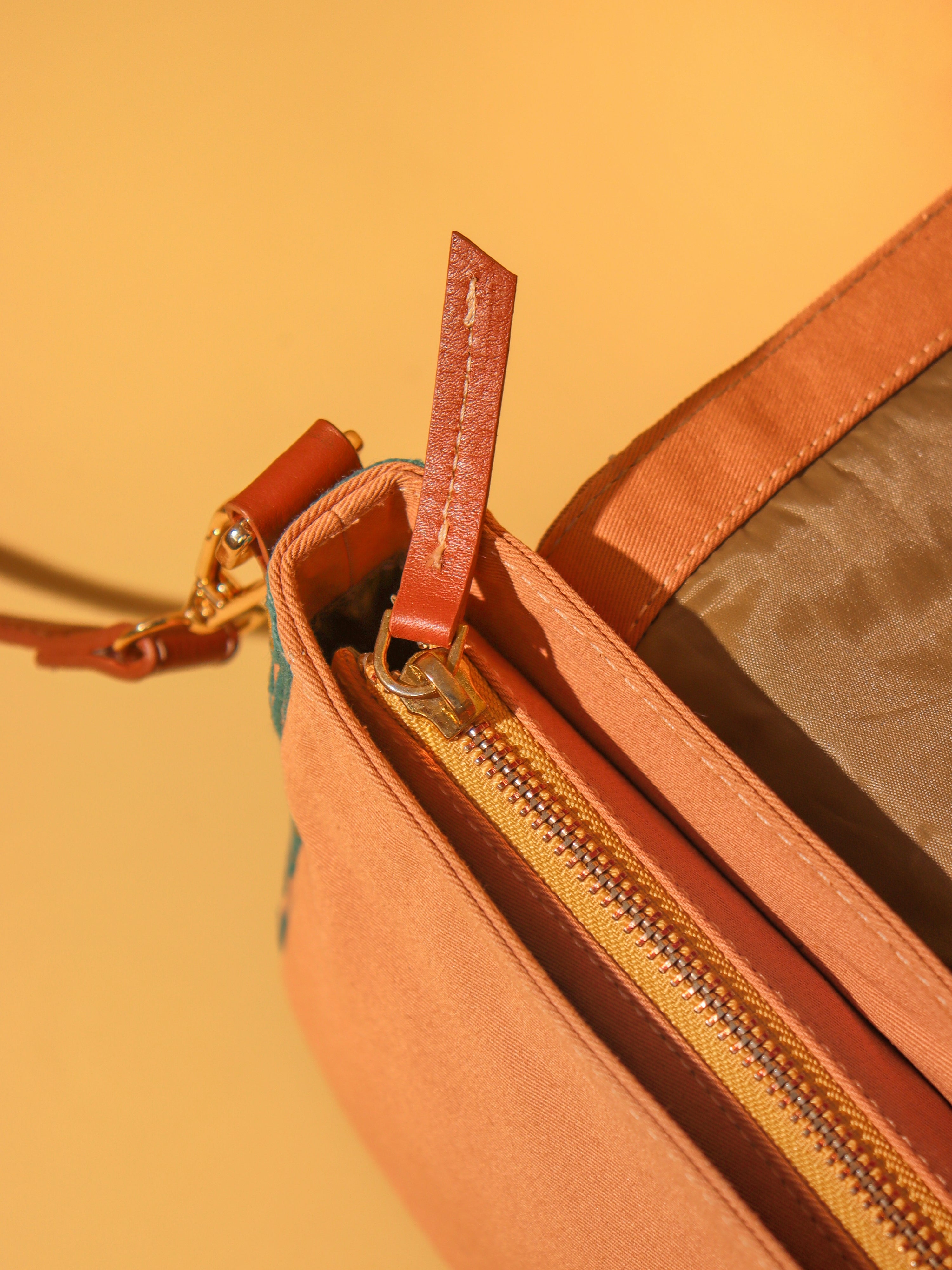 Colorful Embroidered Flap Over Shoulder Bag