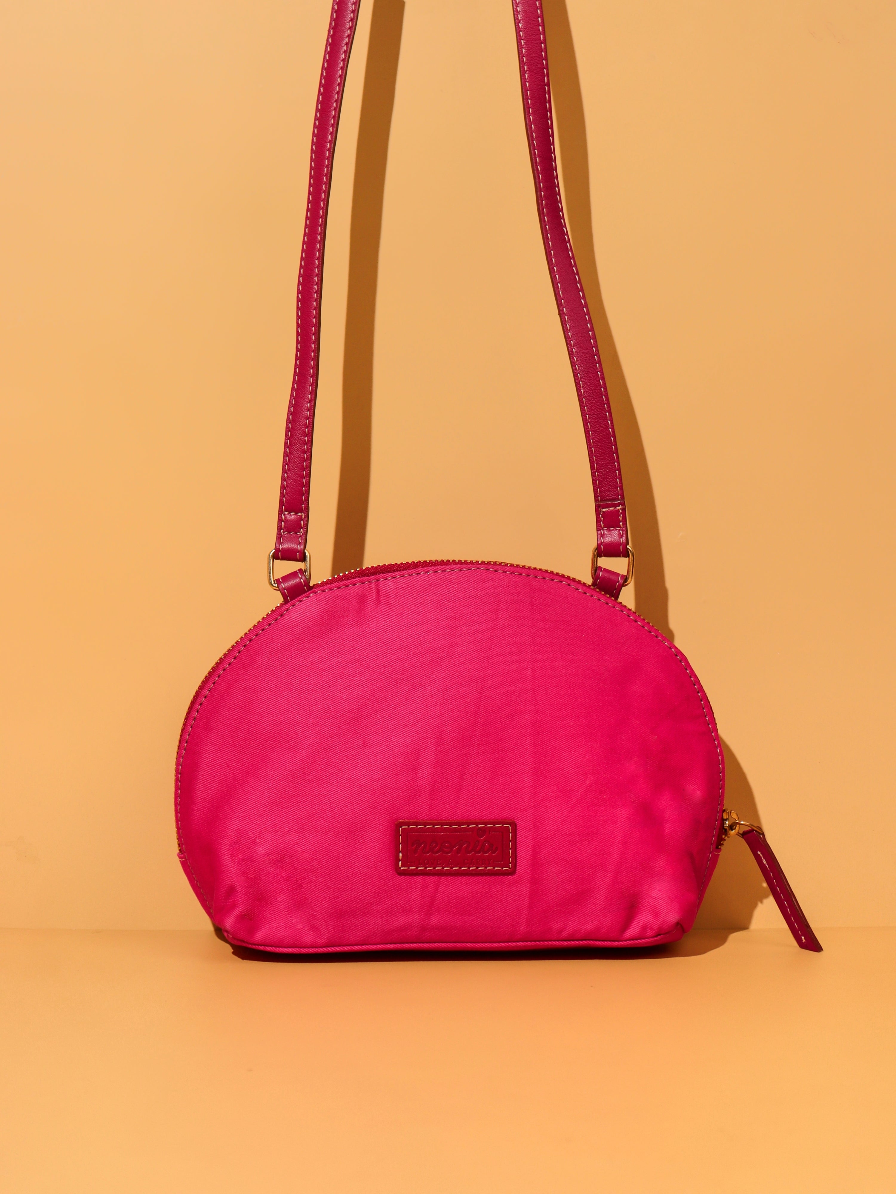 Vibrant Embroidered Half-Moon Bag