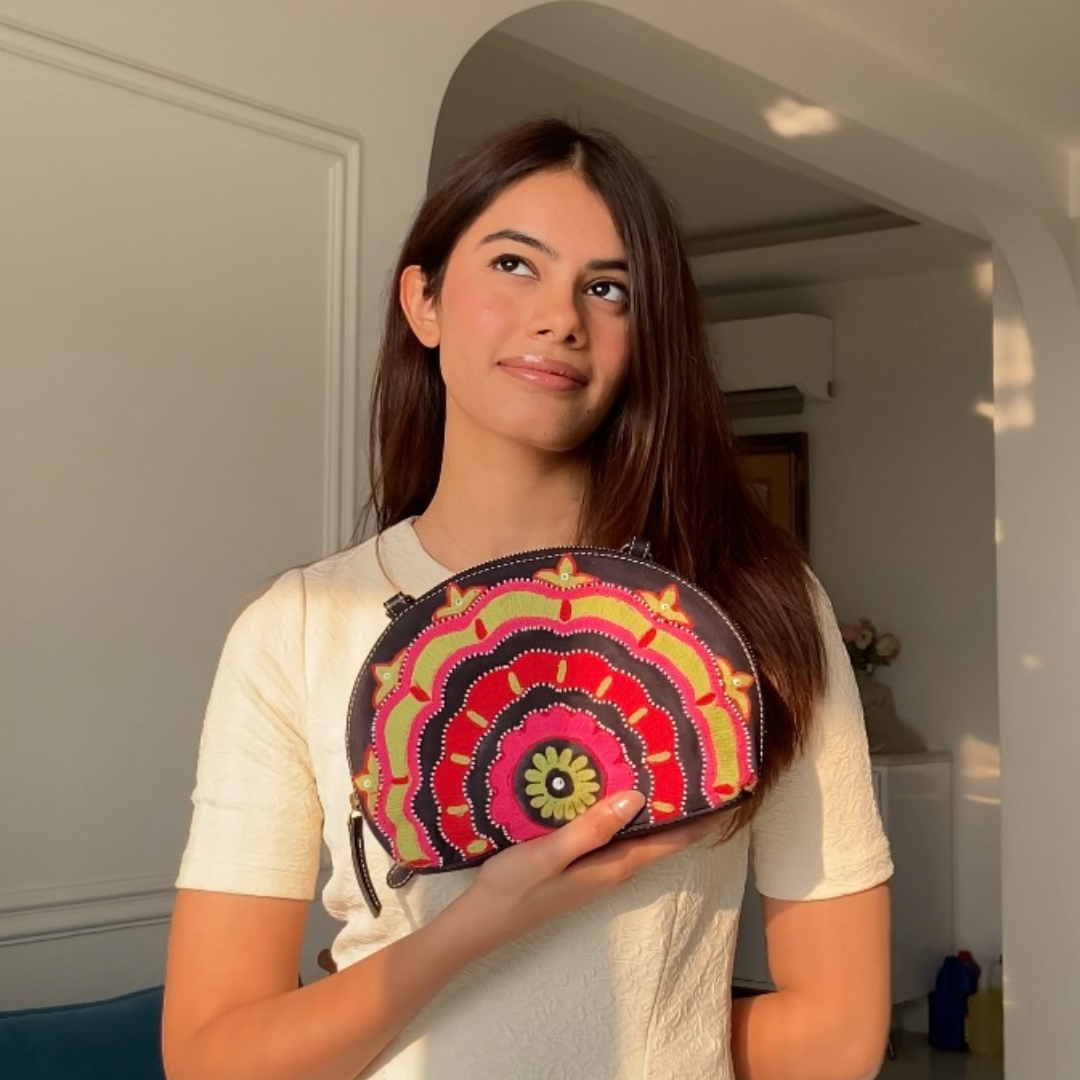 Embroidered Mandala Clutch