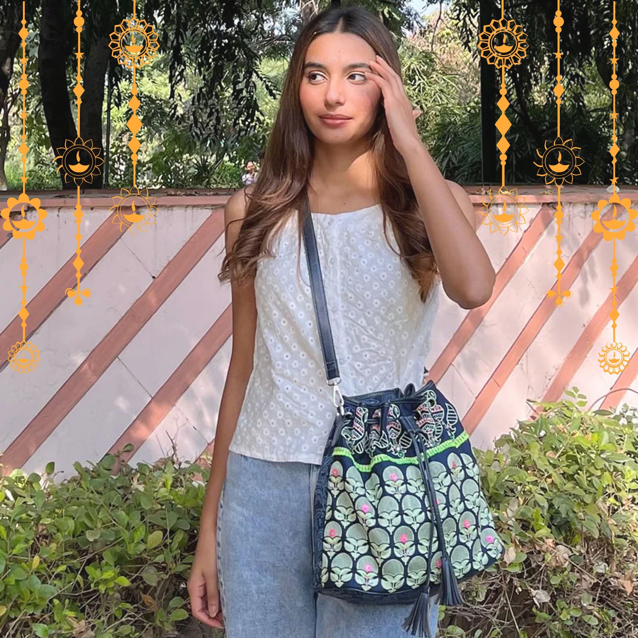 Boho Drawstring Bag