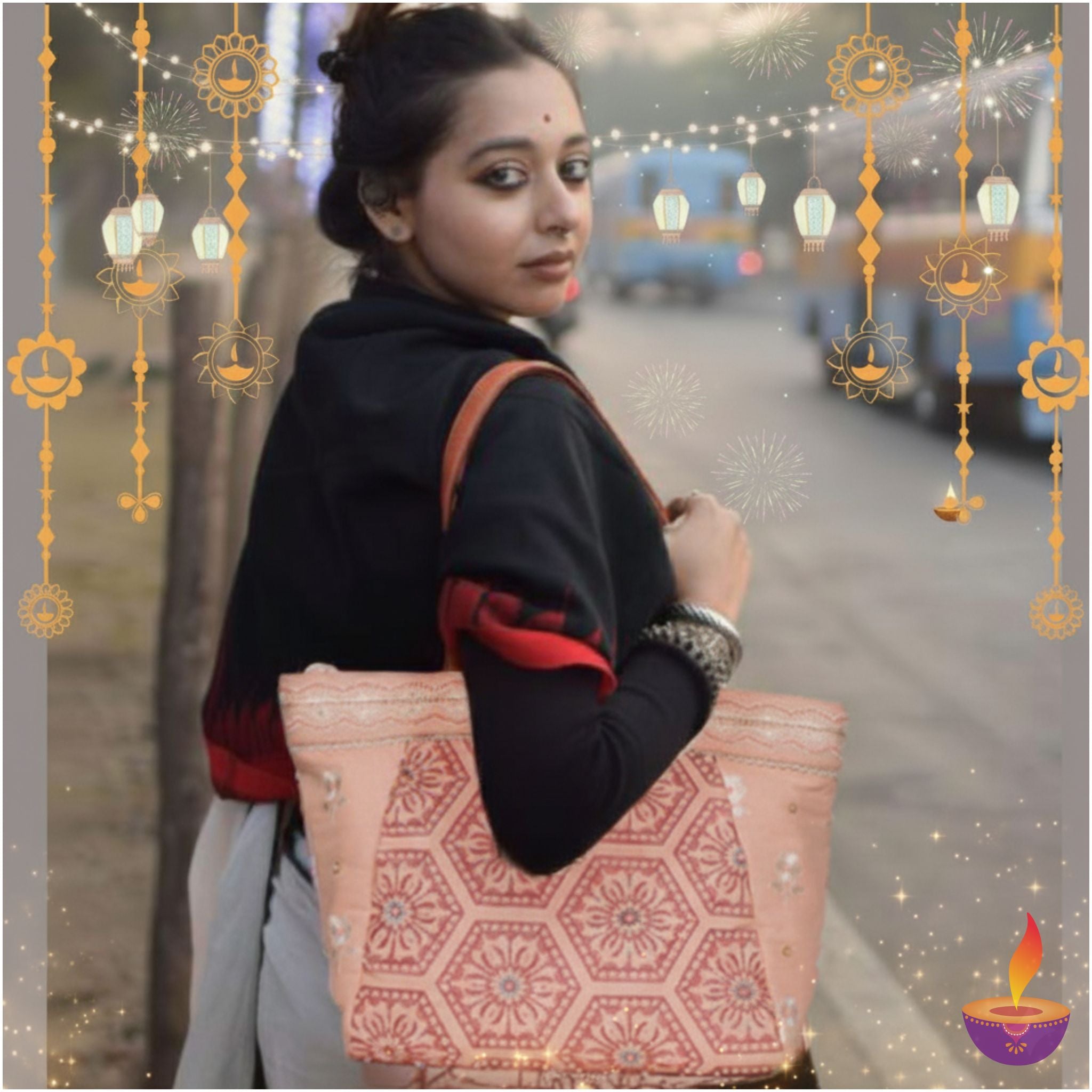 Rose Quartz Hexagon Tote