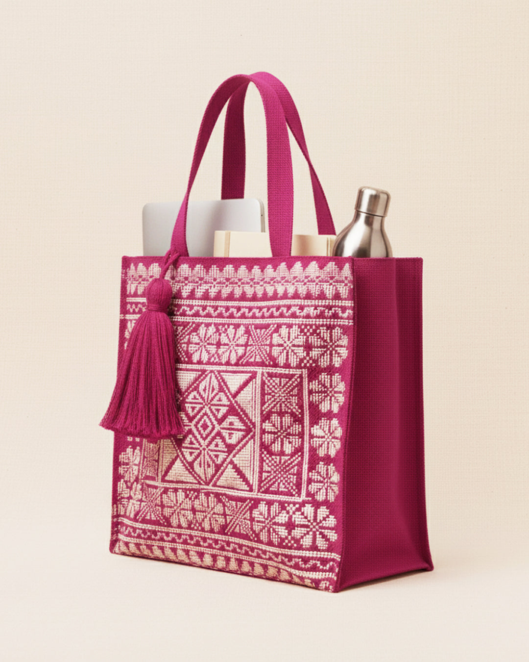 Fuchsia Embroidered Carryall