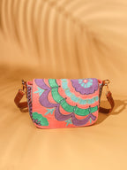 Vibrant Embroidered Crossbody Flap Bag