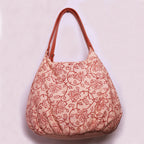 Hand-Embroidered Floral Hobo Bag