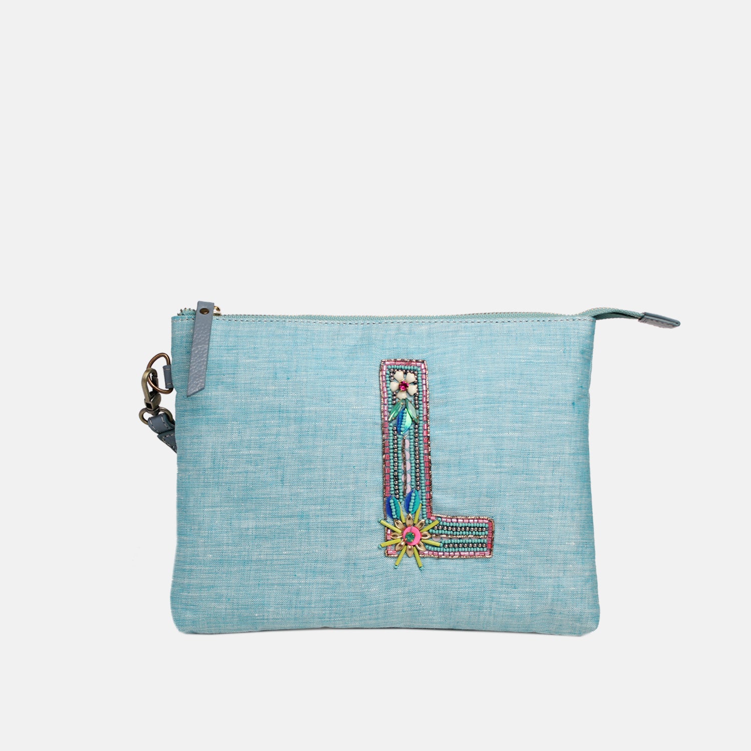 Personalised Monogram Hemp All-Purpose Pouch- L