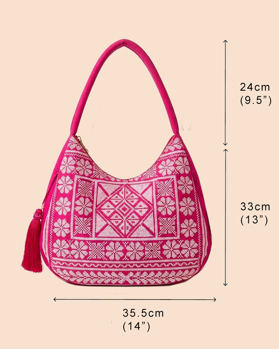 Fuchsia Rose Hobo