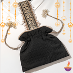 Midnight Elegance Embroidered Potli