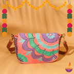 Vibrant Embroidered Crossbody Flap Bag