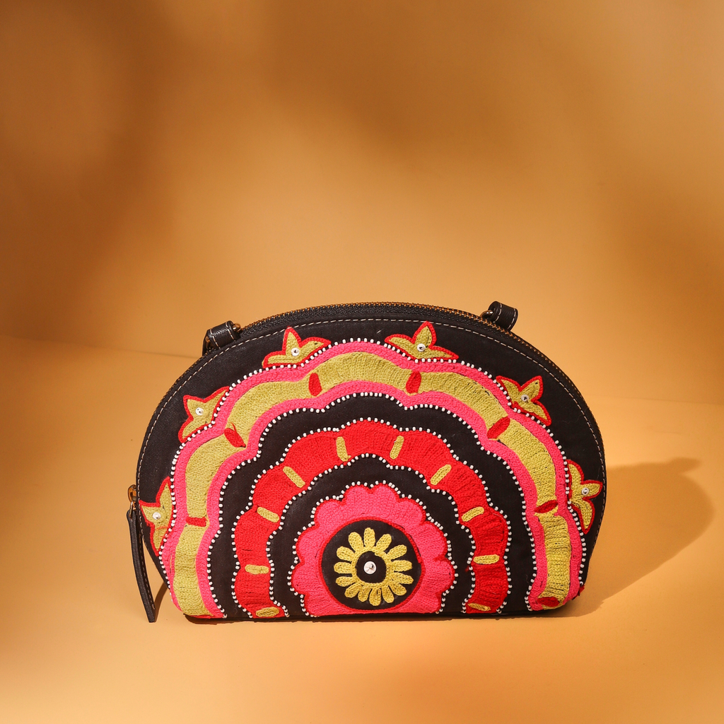 Embroidered Mandala Clutch