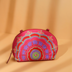 Vibrant Embroidered Half-Moon Bag