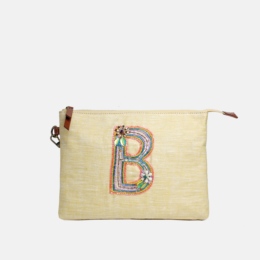 Personalised Monogram Hemp All-Purpose Pouch- B