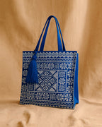 Azure Blue Embroidered Tote