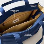 Azure Blue Embroidered Tote