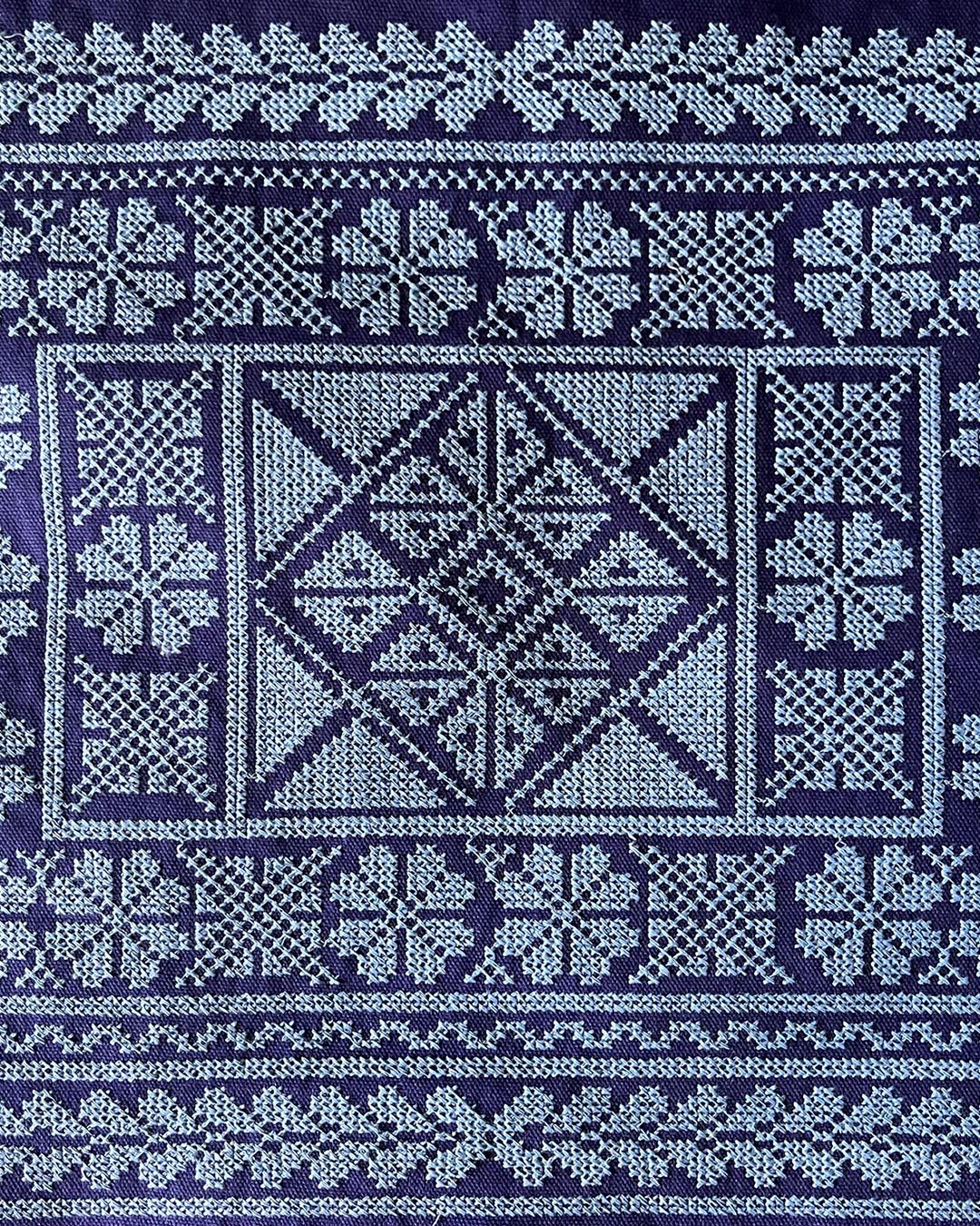 Azure Blue Embroidered Tote