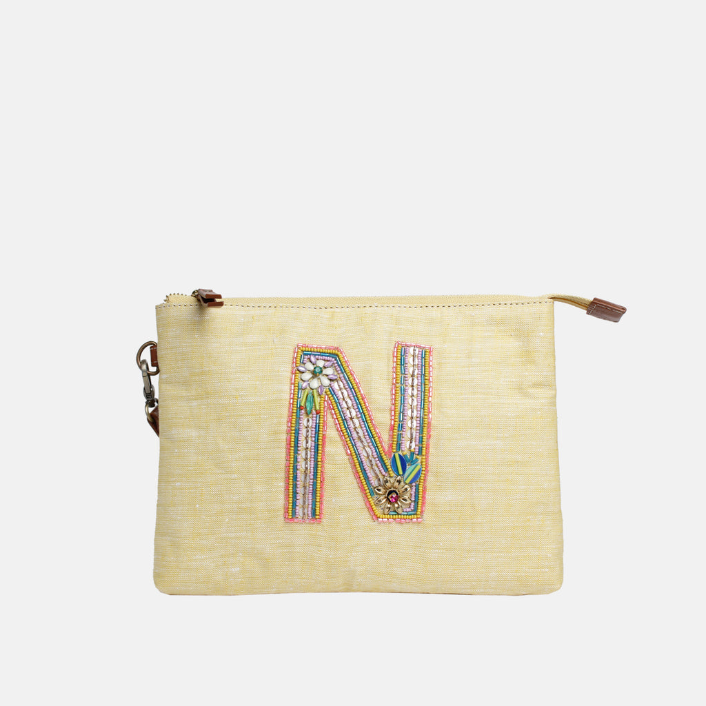 Personalised Monogram Hemp All-Purpose Pouch- N