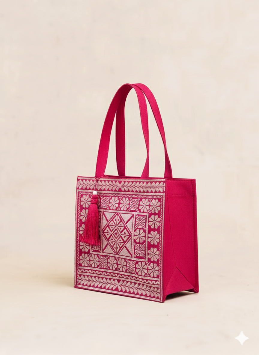 Fuchsia Embroidered Carryall
