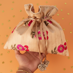 Fuchsia & Scarlet Floral Potli