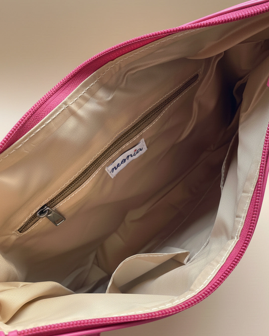 Fuchsia Hand-Embroidered Tote Hobo Bag — Vegan Everyday Bag | Neonia